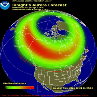 Auroral Viewline Forecast - Tonight